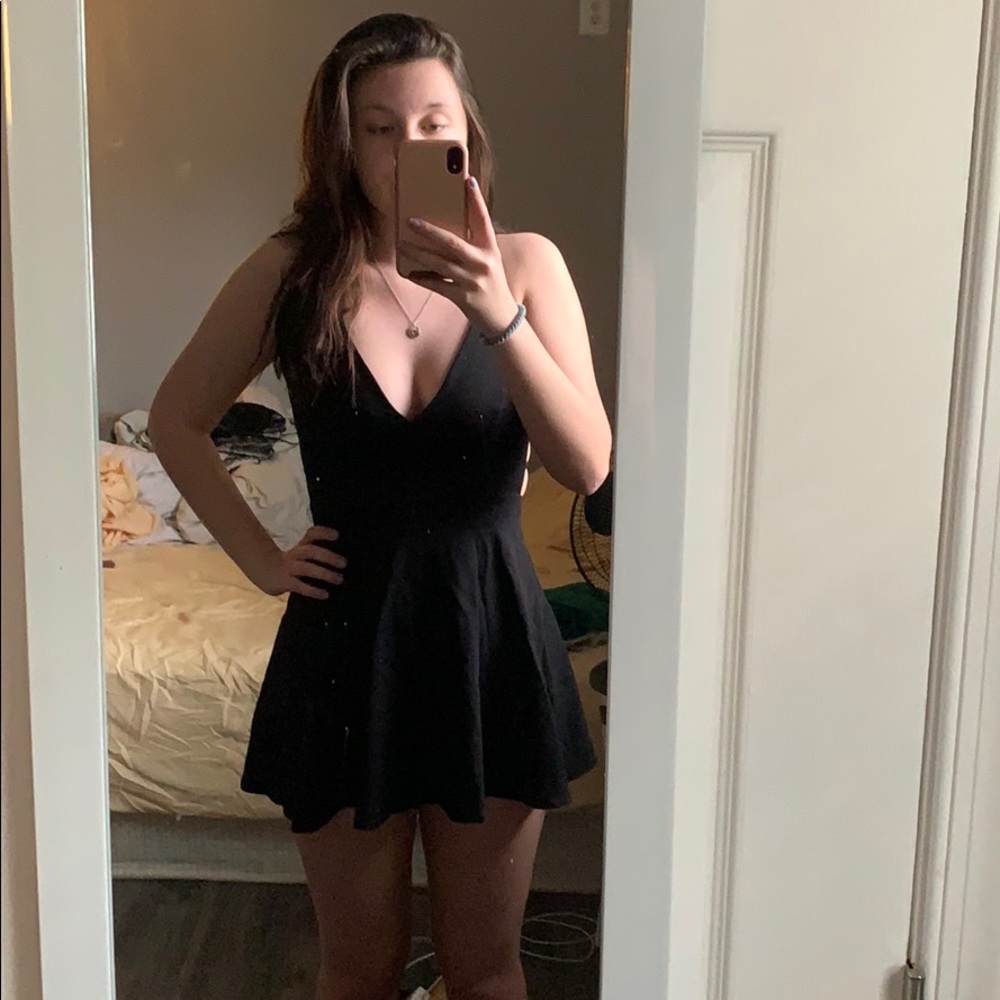 Lulu’s sexy black skater dress